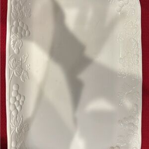 White Embossed Grapevine Platter